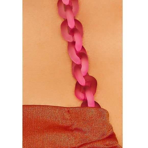 DUNDAS REVOLVE Chain Halter Sweetheart Neck Long Sleeve Cutout Bodycon Dress L - Picture 5 of 10